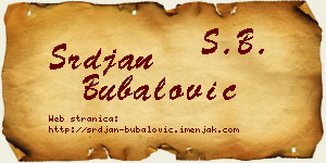 Srđan Bubalović vizit kartica